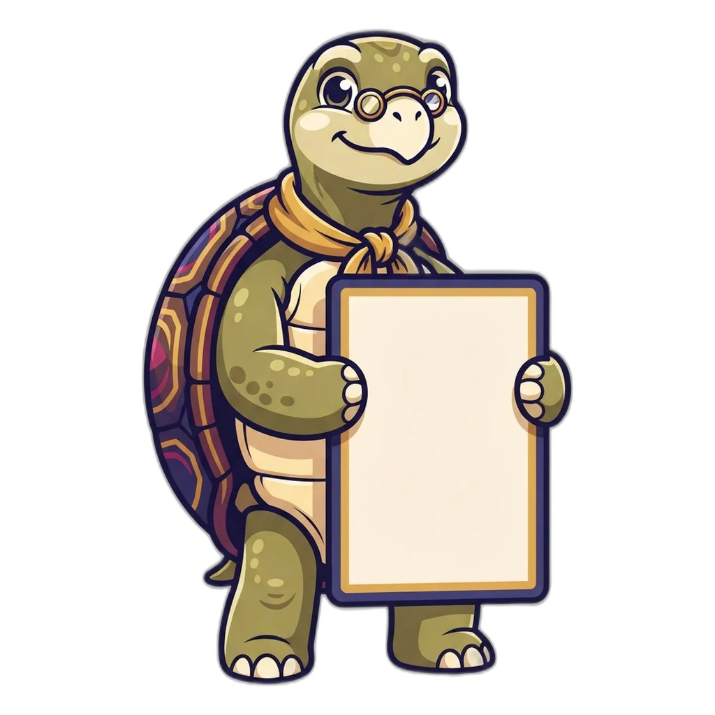 A mascot holding the arcade rule board